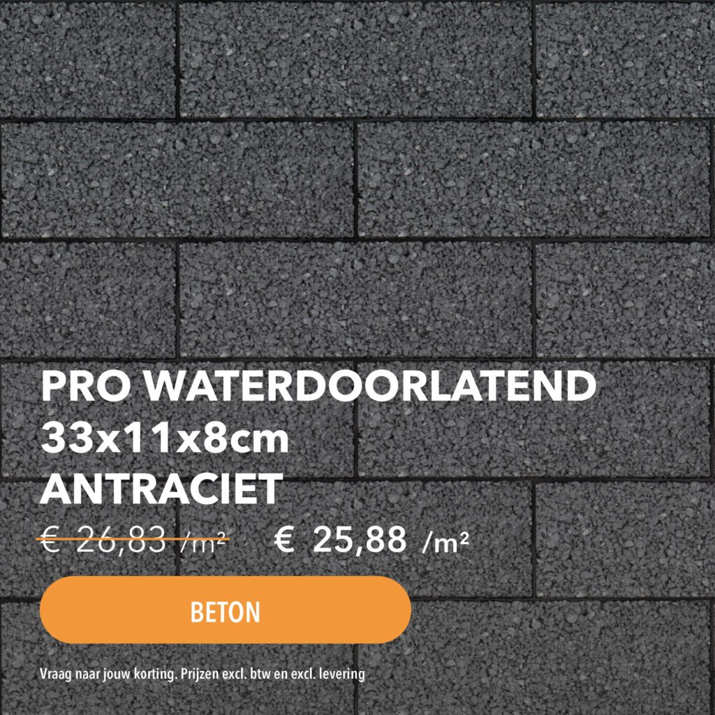 Pro waterdoorlatend antraciet beton